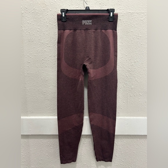 PINK Victoria's Secret Seamless Workout Leggings in Merlot Size Large - Picture 4 of 5
